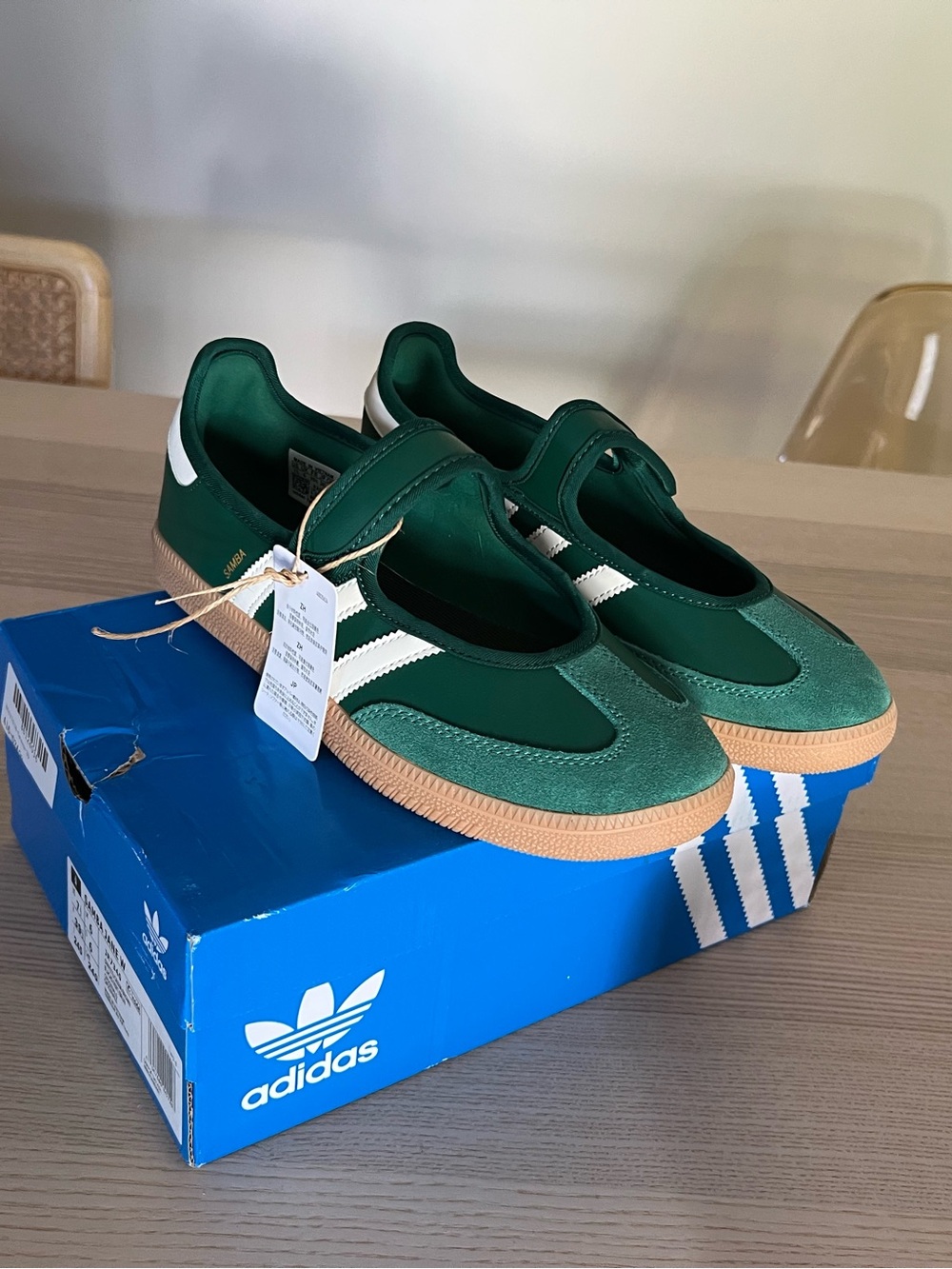 Adidas Samba Jane Green 7.5 Womens Mary Jane Sneakers - Picture 5 of 10